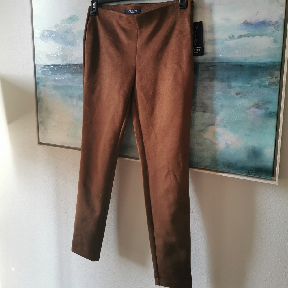 Suede feel cropped pants